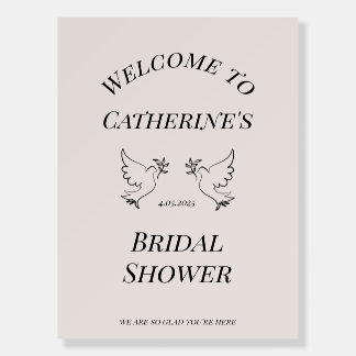 Elegant Dove Inspired Bridal Shower Welcome Sign