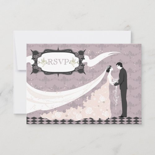 Elegant Doves, Bride &amp; Groom RSVP Wedding