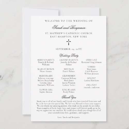 Elegant Downloadable Catholic Wedding Mass Program