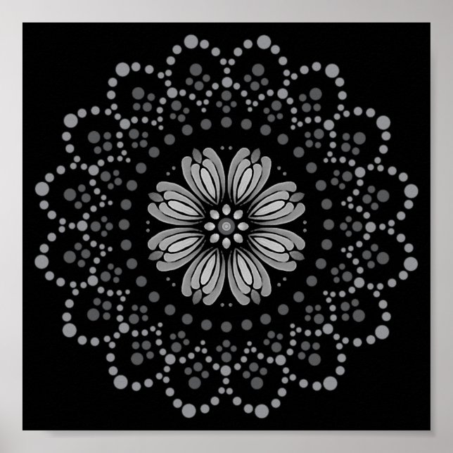 Elegant Downloadable Floral Mandala Template Poster (Front)