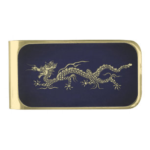 Elegant Dragon Gold Finish Money Clip