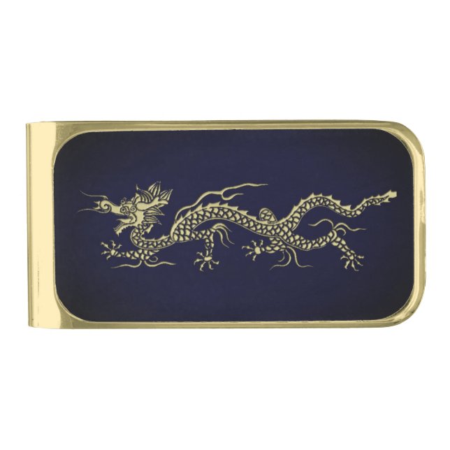 Elegant Dragon Gold Finish Money Clip (Front)