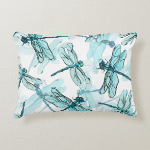 Elegant Dragonflies: Watercolor Wonder Accent Pillow