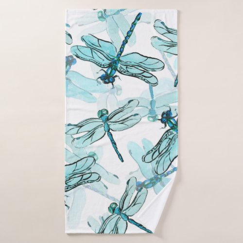 Elegant Dragonflies Watercolor Wonder Bath Towel