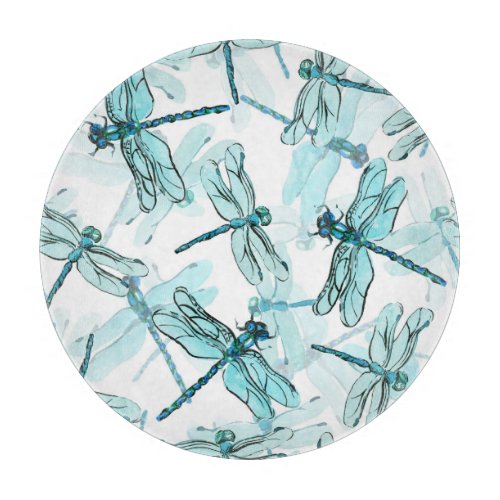 Elegant Dragonflies Watercolor Wonder Cutting Board