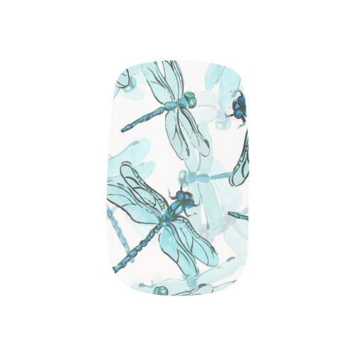 Elegant Dragonflies Watercolor Wonder Minx Nail Art