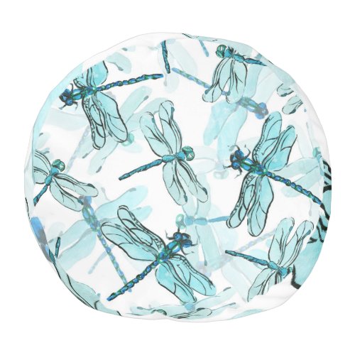 Elegant Dragonflies Watercolor Wonder Pouf