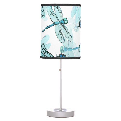 Elegant Dragonflies Watercolor Wonder Table Lamp