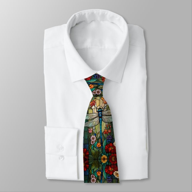 Elegant dragonfly boho chic neck tie (Tied)