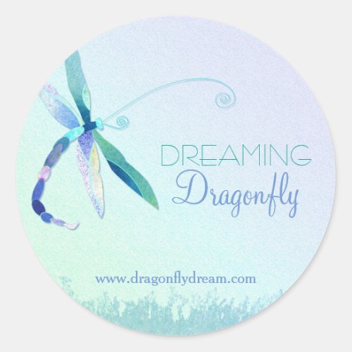 Elegant Dragonfly Business Classic Round Sticker