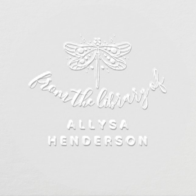 Elegant Dragonfly Custom Name From The Library Of Embosser (Design)
