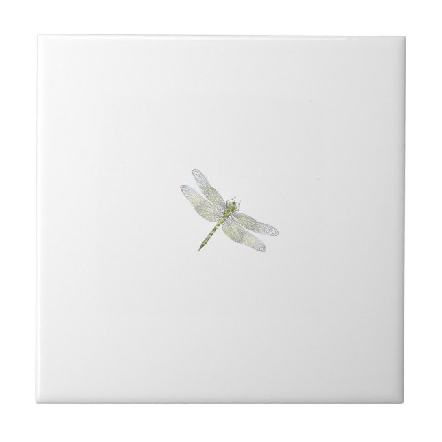 Elegant Dragonfly drawing  Ceramic Tile (Front)