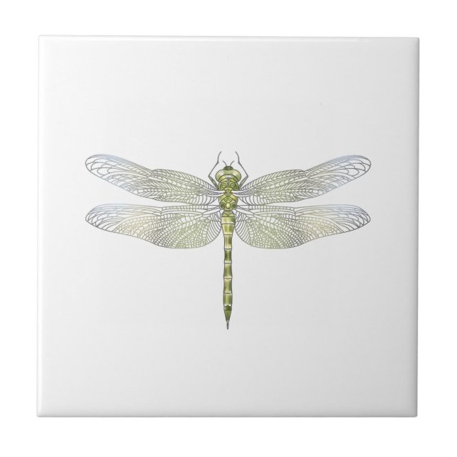 Elegant Dragonfly drawing  Ceramic Tile (Front)