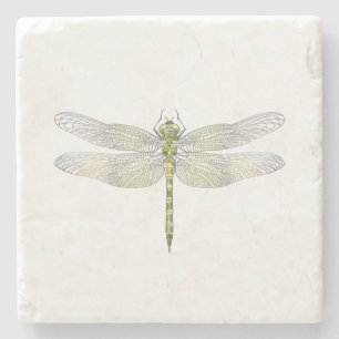 Elegant Dragonfly drawing Stone Coaster