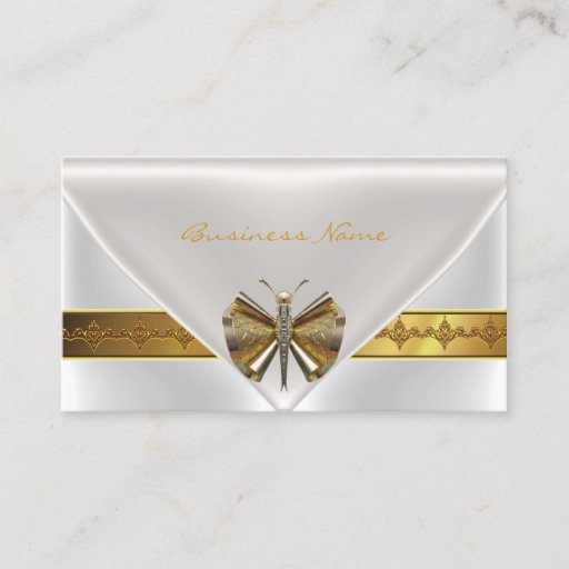 Customizable Elegant Dragonfly Jewel White Gold Clutch Purse Business Card