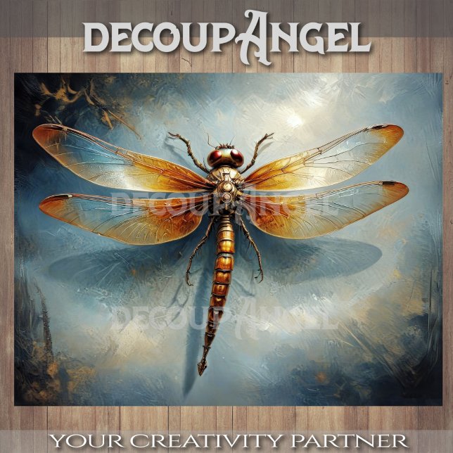 Elegant Dragonfly on Gradient Blue Background  Tissue Paper (Creator Uploaded)