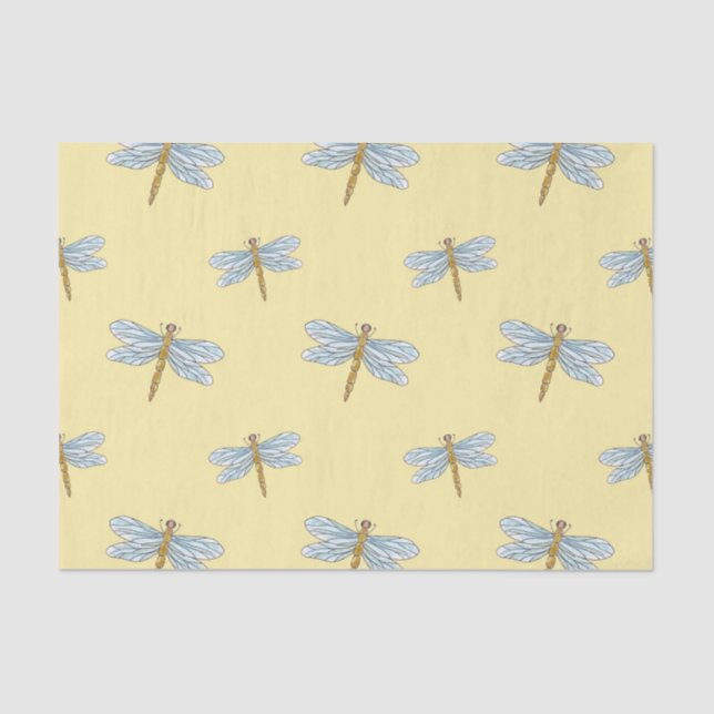 Elegant Dragonfly Pattern Tissue Paper for Gifts (Front)
