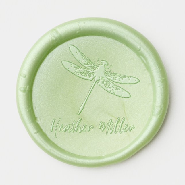 Elegant Dragonfly Personalized Wax Seal Sticker (Front)