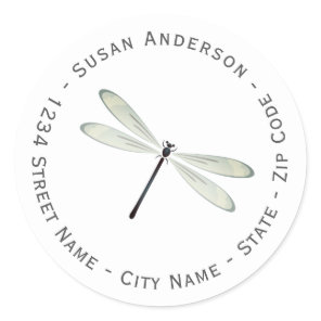 Elegant Dragonfly Return Address Label