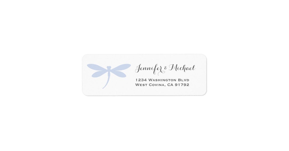 Elegant Dragonfly Return Address Label Template Zazzle