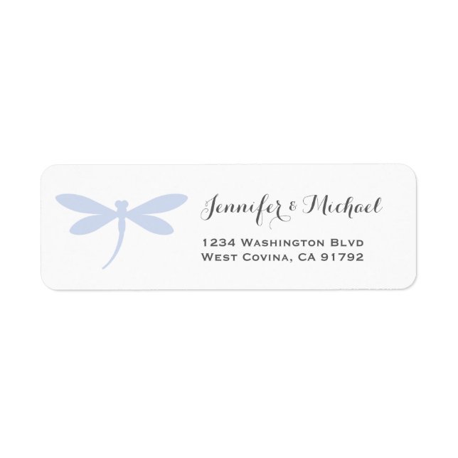 Elegant Dragonfly Return Address Label Template (Front)