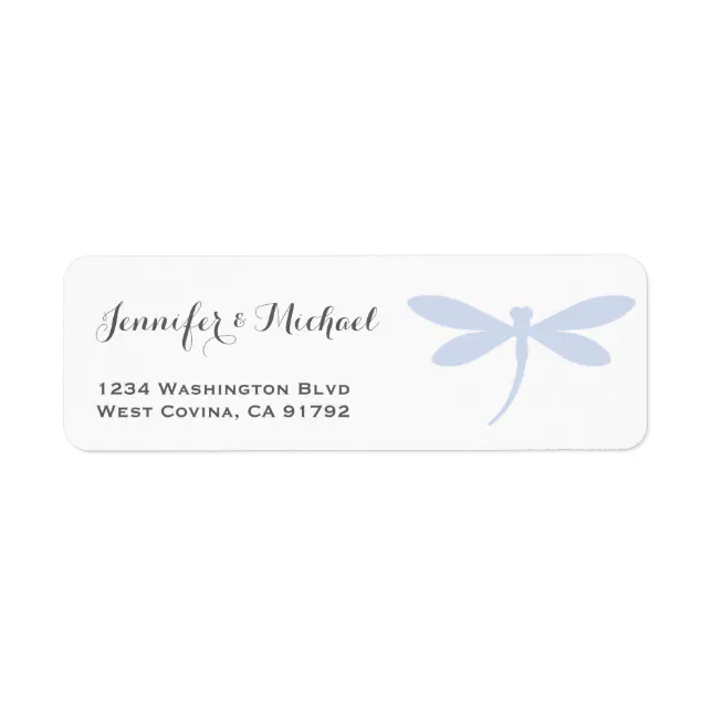 Elegant Dragonfly Return Address Label Template Zazzle