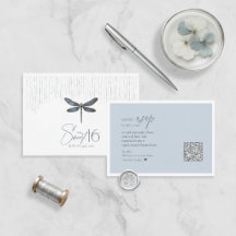 Elegant Dragonfly Sweet 16 Dusty Blue ID1310