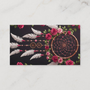 Elegant Dream Catcher Feathers Yoga Instructor Business Card