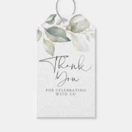Elegant Dreamy Gold Greenery Thank you Gift Tags