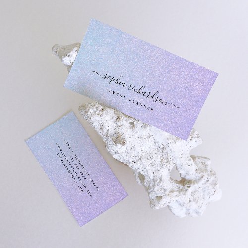 Elegant Dreamy Pastel  Glam Blue and Pink Business Card