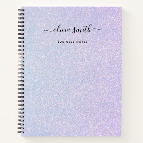 Elegant Dreamy Pastel  Glam Blue and Pink Notebook