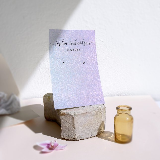 Elegant Dreamy Pastel | Glam Earring Display Card (A dreamy, pastel colored earring display card with a glitter look)