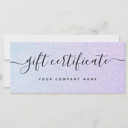 Elegant Dreamy Pastel  Glam Gift Certificate