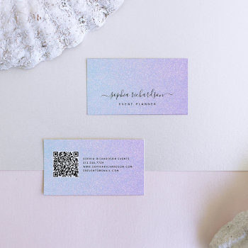 Elegant Dreamy Pastel With Qr Code Business Card by christine592 at Zazzle