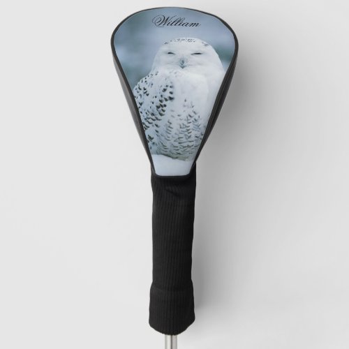 Elegant Dreamy White Snowy Owl Personalized Golf Head Cover
