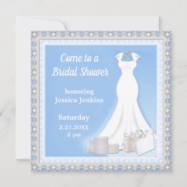 Elegant Dress Bridal Shower Invitation (Front)