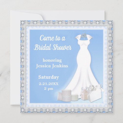 Elegant Dress Bridal Shower Invitation