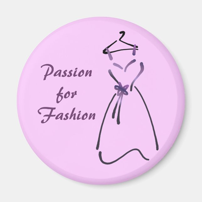 Elegant Dress Design with Customizable Slogan Magnet (Front)