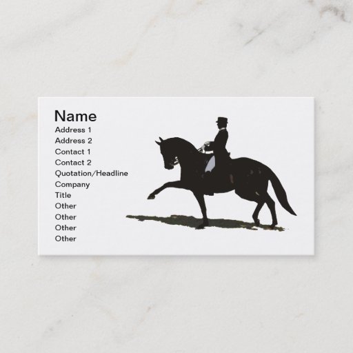 Customizable Elegant Dressage Horse Business Card