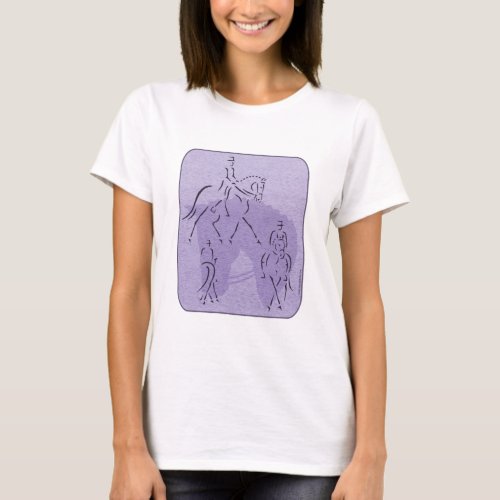 Elegant Dressage Horse Design in Purple T_Shirt