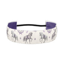 Elegant Dressage Horse & Horseshoe Watercolor