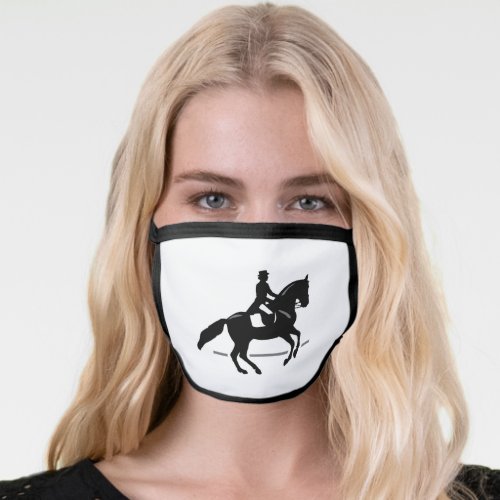 Elegant Dressage Horse  Rider _ Pirouette Face Mask