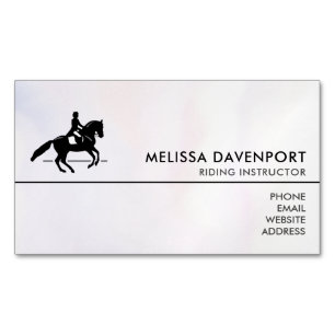 Elegant Dressage Rider on a Watercolor Background Business Card Magnet