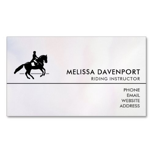 Elegant Dressage Rider on a Watercolor Background Business Card Magnet