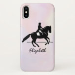 Elegant Dressage Rider On A Watercolor Background Iphone X Case at Zazzle