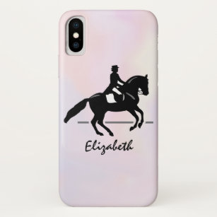 Elegant Dressage Rider on a Watercolor Background iPhone X Case