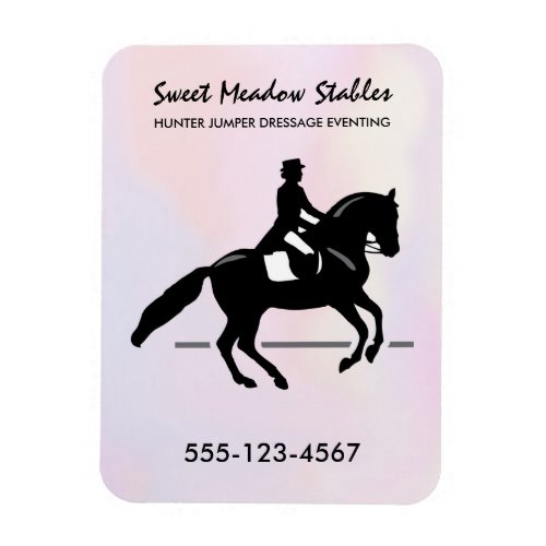 Elegant Dressage Rider on a Watercolor Background Magnet