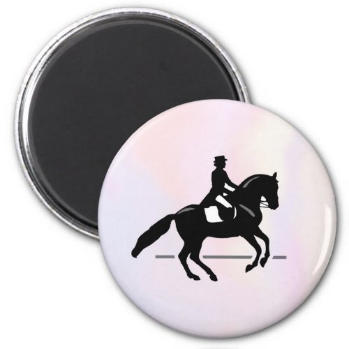 Elegant Dressage Rider on a Watercolor Background Magnet