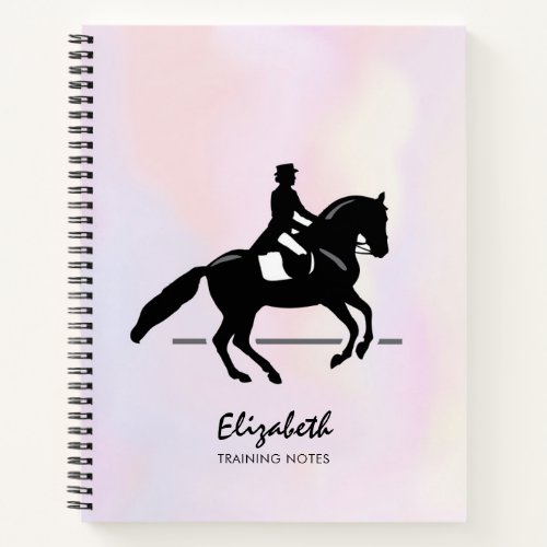 Elegant Dressage Rider on a Watercolor Background Notebook
