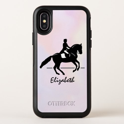 Elegant Dressage Rider on a Watercolor Background OtterBox Symmetry iPhone X Case